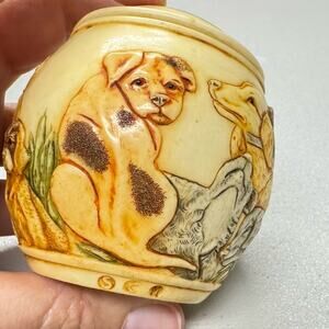 Jardinia Martin Perry Dogs Mini Jar Trinket Treasure Container Vintage Puppies